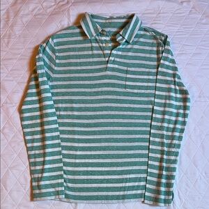 Crewcuts Green and White Striped Long Sleeve Tee